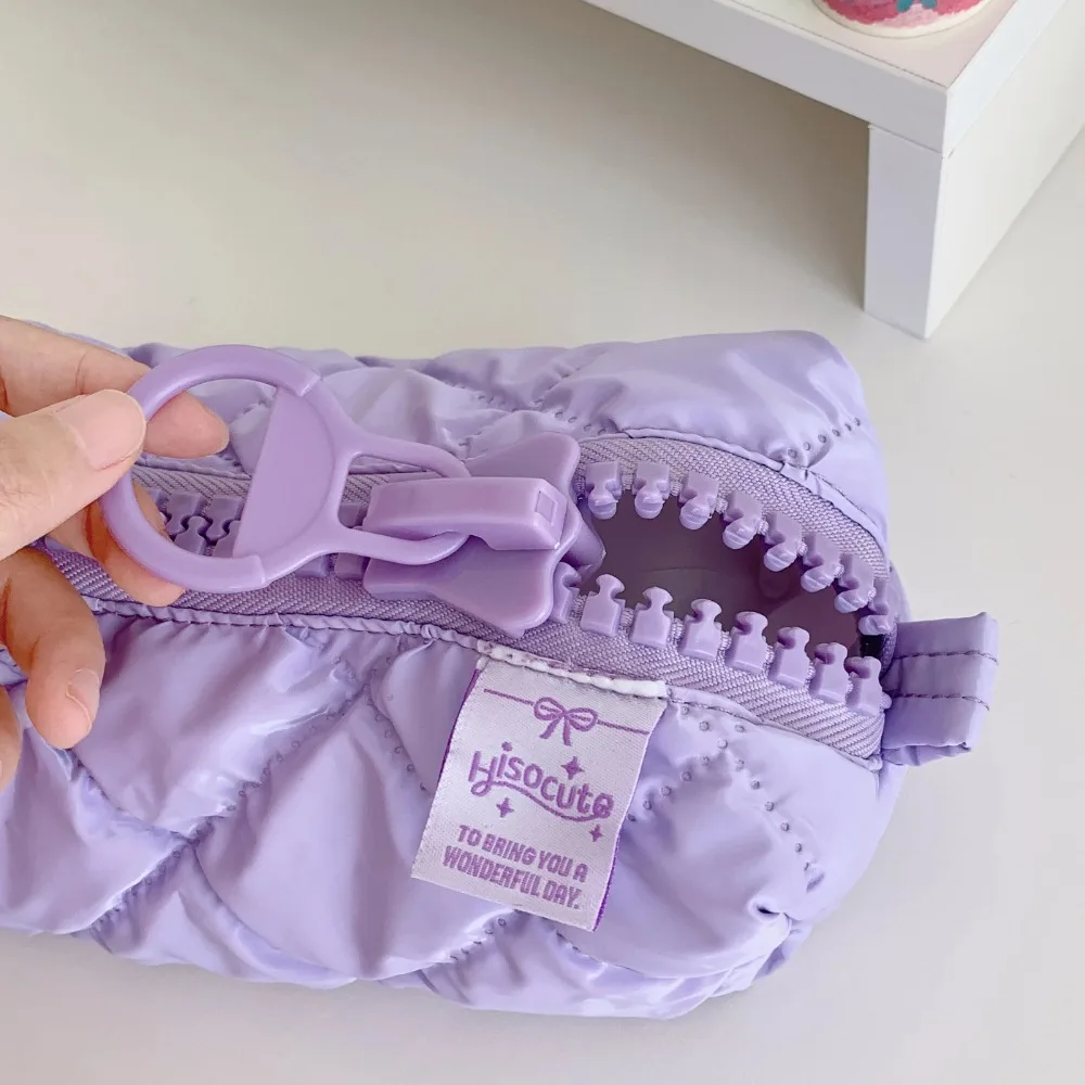 Мягкий стеганый большой пенал на молнии, школьная сумка для хранения канцелярских принадлежностей, большая вместительная сумка для ручек