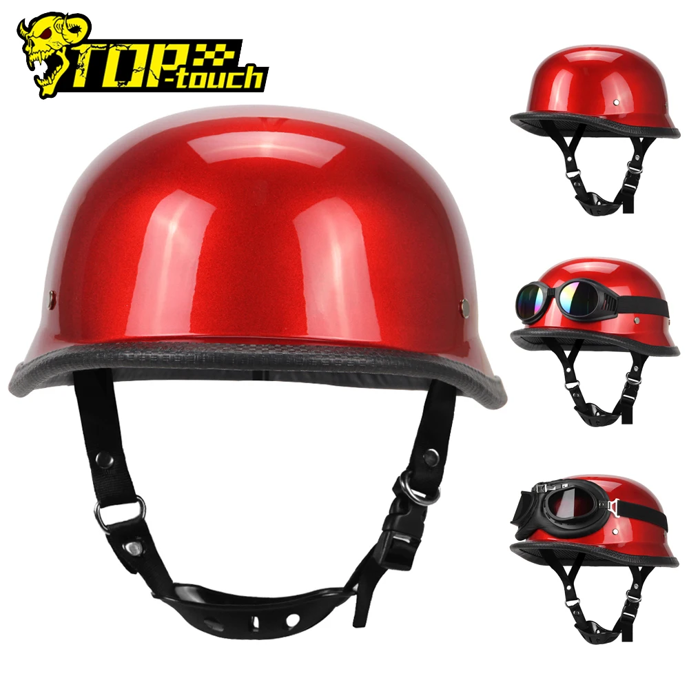 

Motorcycle Half Helmet Four Seasons Retro Half Face Motocross Helmet Anti Fall Vintage Fashion Safety Helmets DOT Certification