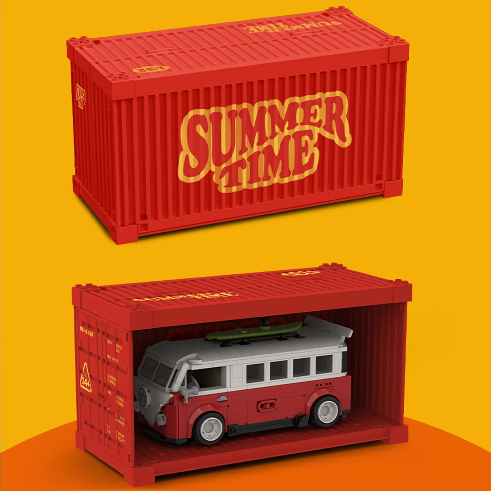 Moc retro 1970s estação de painéis de madeira vagão kit de construção clássico vintage sedan modelo com vitrine para presentes de verão coletor