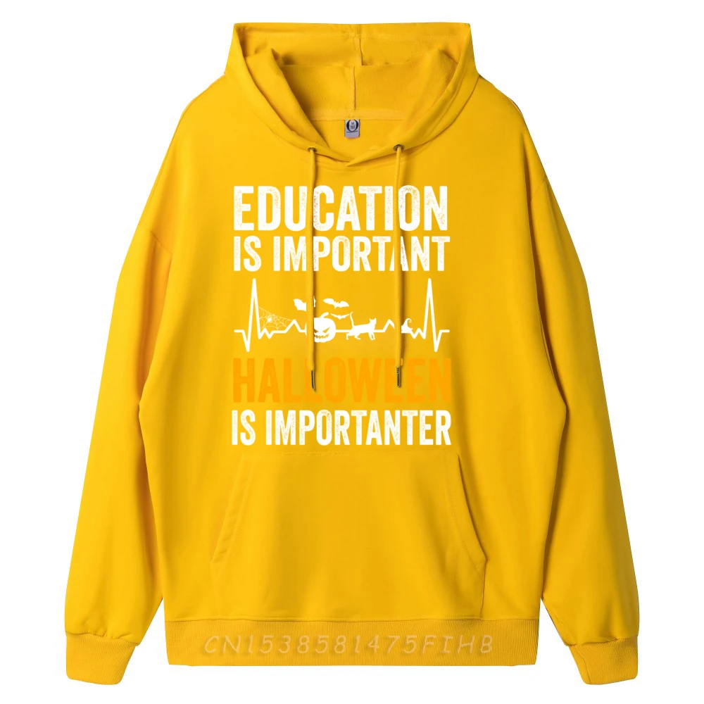 Education is Important Halloween is Importanter Heartbeat Red And Black Graphic Hoodies Female New In Tops & Tees Vintage Style