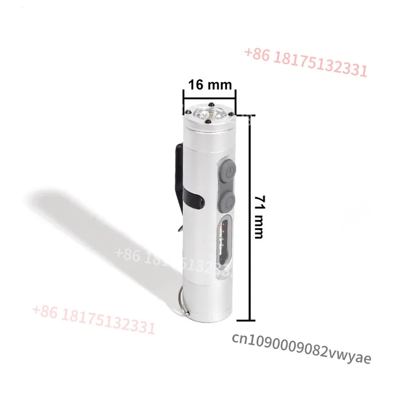 500 Lumens Rechargeable Keychain Flashlight Glow Mini EDC Pocket Camping Flashlight Magnetic Strap Side Light