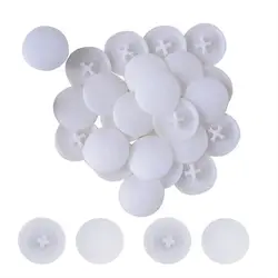 100 PCS 17mm Plastic Nuts Bolts Covers White Exterior Protective Caps Eccentric Wheel Decorative Cover Screws Head