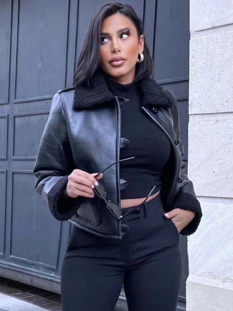 

HH Autumn And Winter New Fashion Women Casual Jacket Female Pocket Button Decorate Lapel Long Sleeves Stitching Jacket Coat