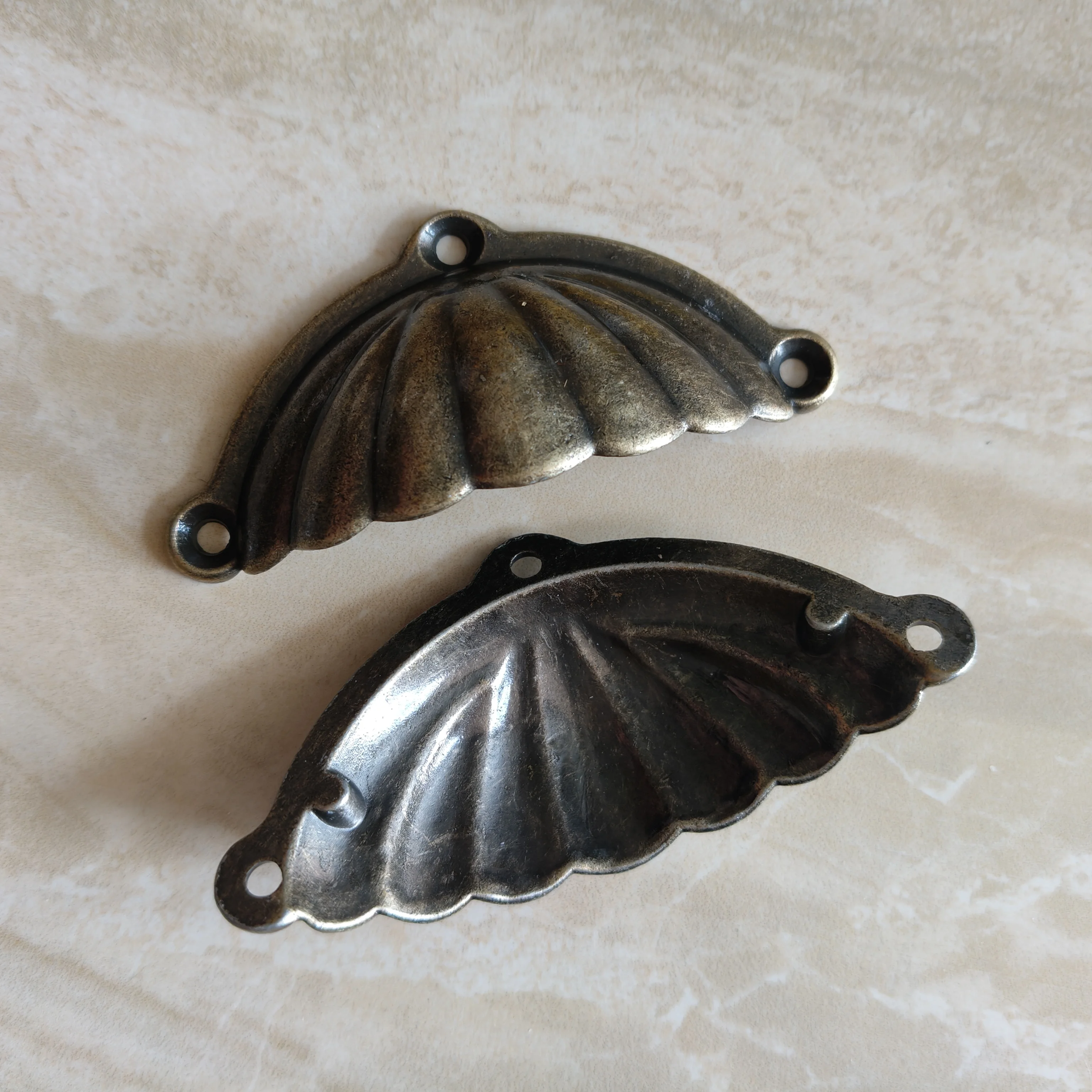 

10PCS Antique Shell Drawer Handles Semi-Circular Dumpling Pulls Alloy Cabinet Medicine Cabinet Pattern Handles