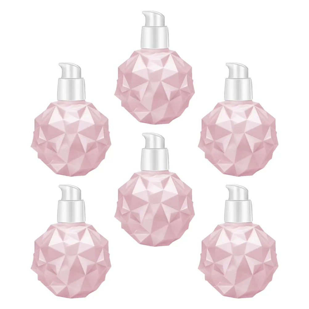 6 pçs rosa creme para as mãos garrafas de plástico forma durian recarregável loção maquiagem sub garrafas recipiente dispensadores