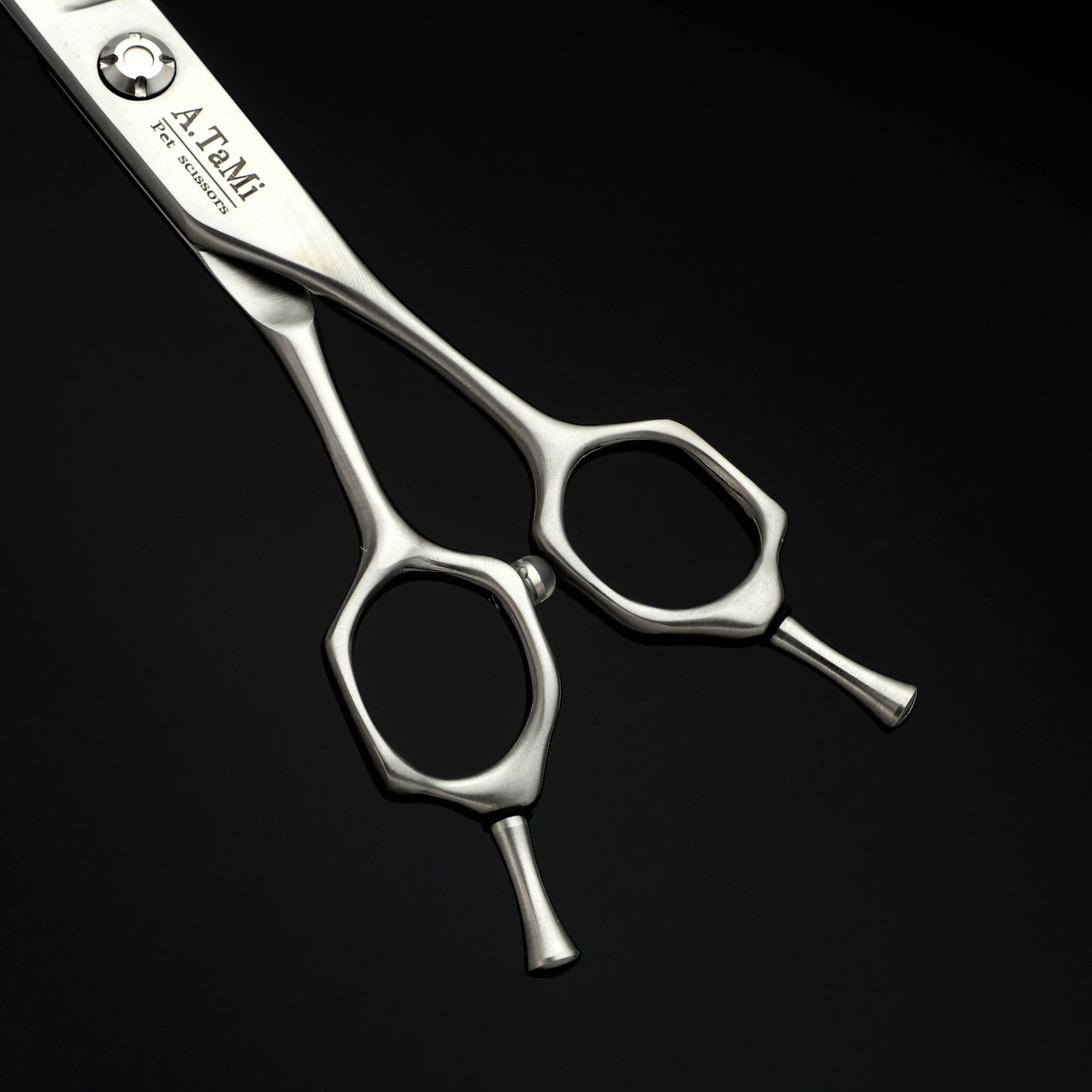 A.tami 7.0-7.5-8 Professional pet grooming scissors，55%/70% Thinning shears，Hitachi 440c steel Curved scissors，Sharp and durable