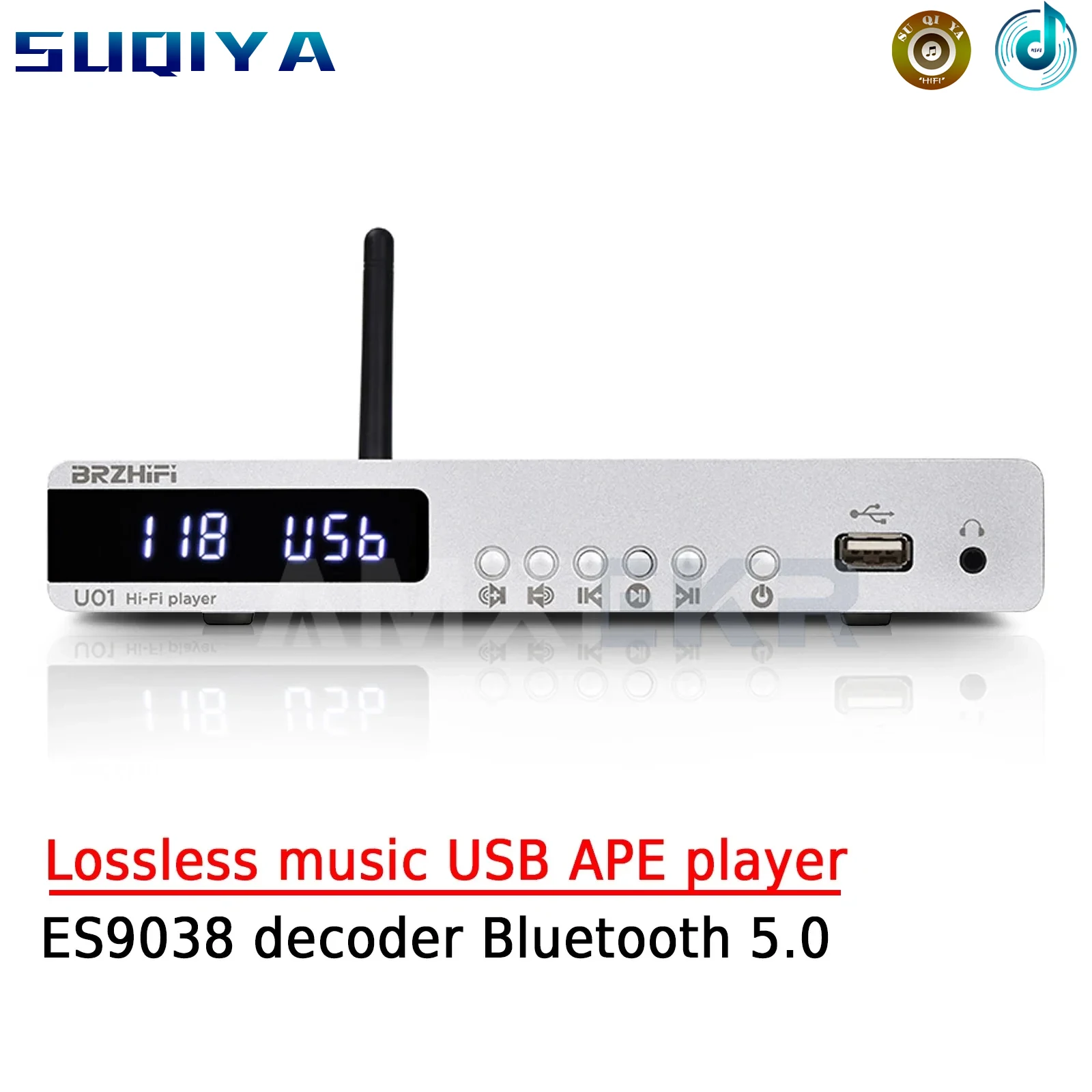 

AMXEKR U01 Lossless Music USB Stick APE Player ES9038 Decoder Digital Turntable Bluetooth 5.0 Home Player