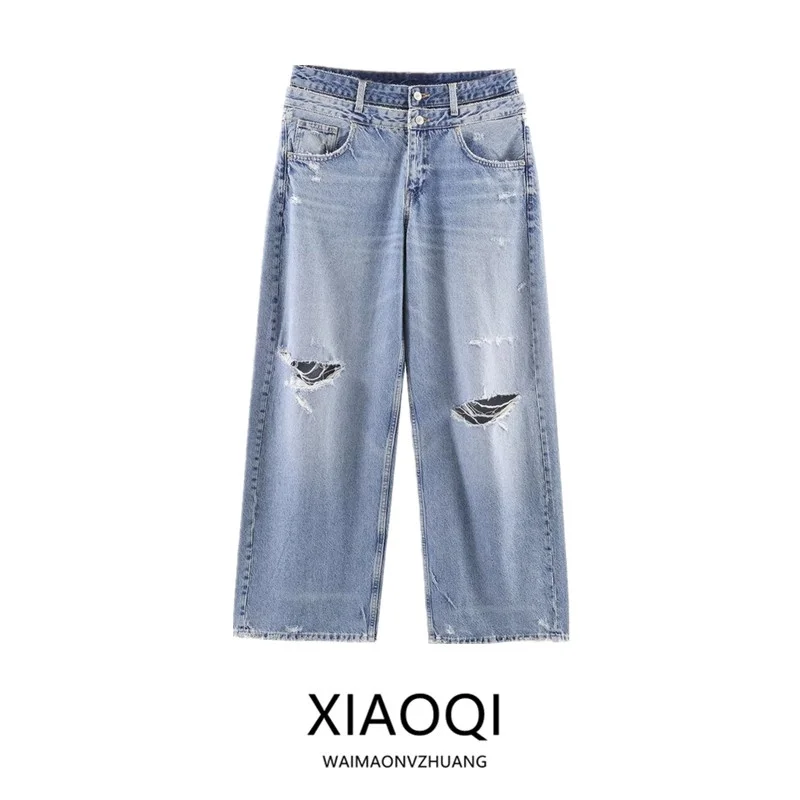 

Новинка! Женские джинсы прямого кроя с двойным слоем ткани, средней посадкой и застежкой на пуговицах, коллекция Весна 2026.