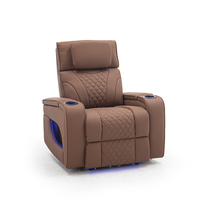Fashion Power Home Luxury Cinema Recliner Chair Sofa Durable Electric Leather Theater Recliner Sofa for Blue Led Lighting