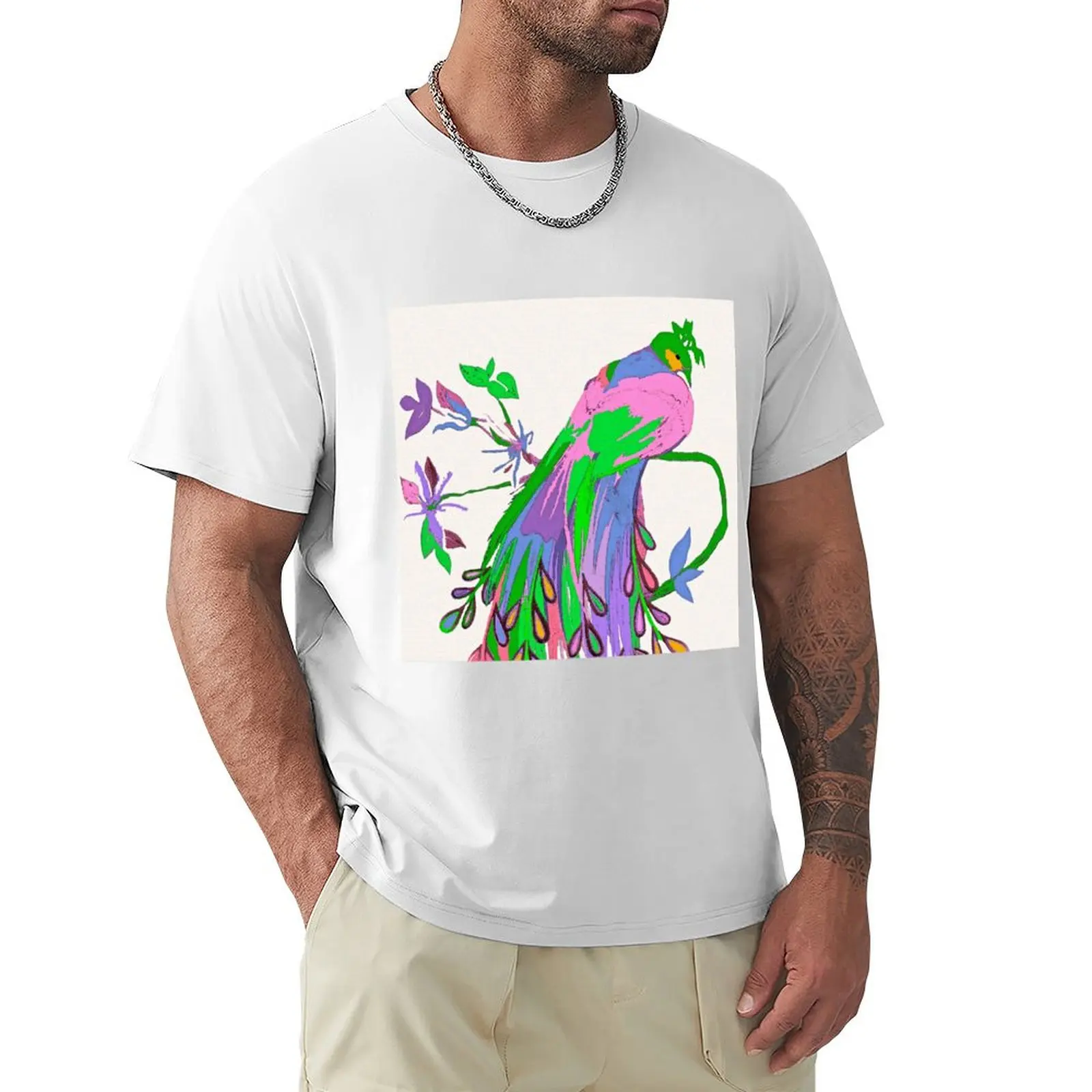 Peacock Spring #2 T-Shirt oversizeds boys whites summer top heavyweight t shirts for men