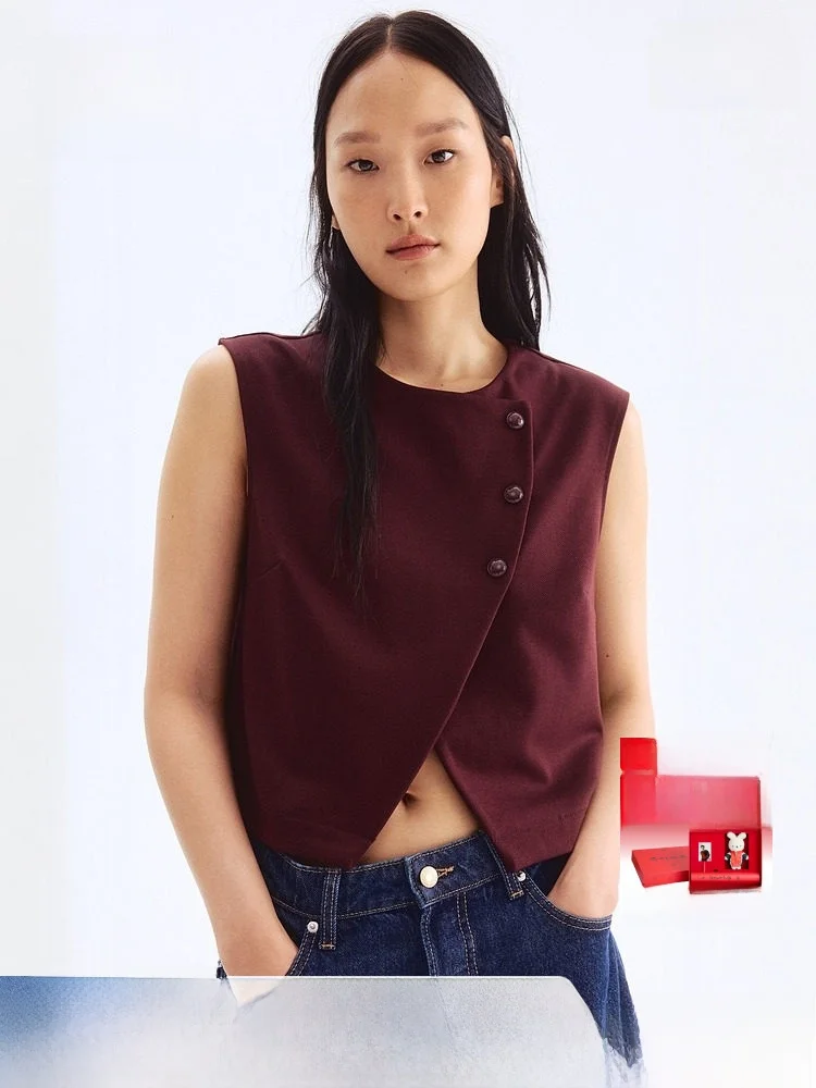 

Асимметричный женский жилет-накидка H&M 304866 из смесовой ткани (полиэстер, вискоза, спандекс) для повседневной носки, зимняя модная коллекция