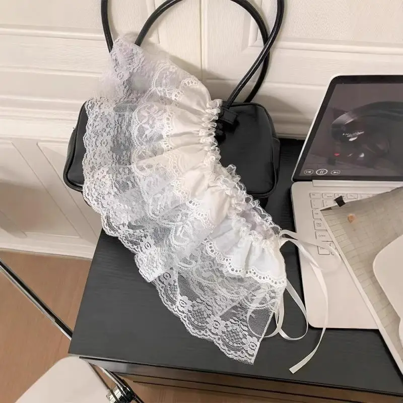 Modna koronkowa nieregularna spódnica z siateczki z białymi kwiatami, koronkowa spódnica do połowy uda, damskie letnie doły, ozdobny dół do jeansów