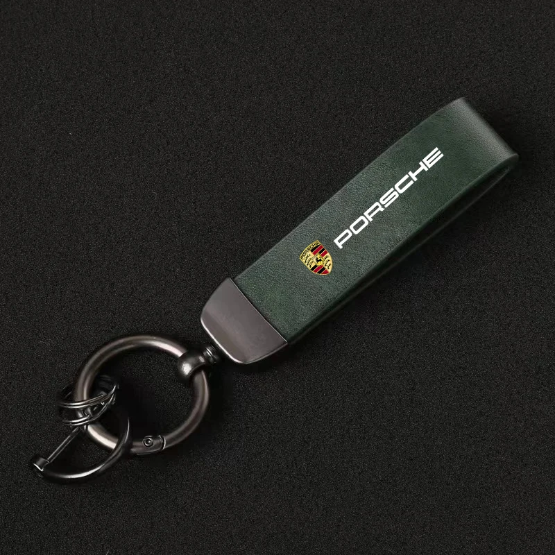 รถหนังพวงกุญแจ Key CHAIN ผู้ชายของขวัญสําหรับ Porsche Panamera Spyder Carrera Macan Boxster Cayman Cayenne 911 970 981 991