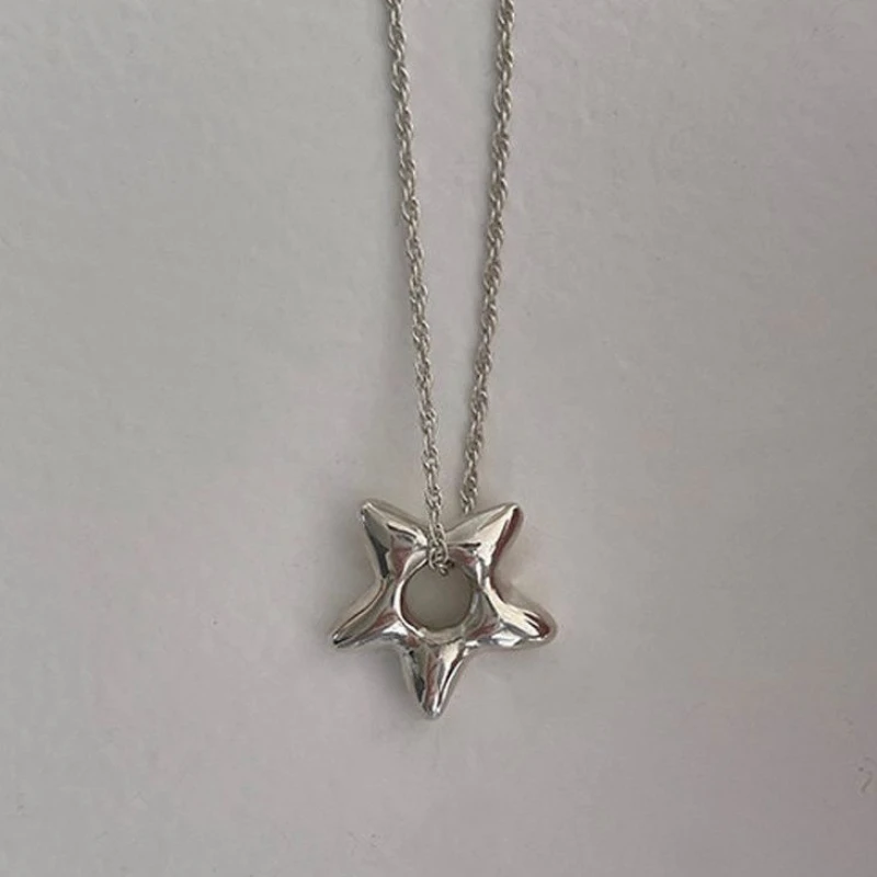 Simple Trendy Star Hollow Choker Necklace Pendant Neck Jewelry Accessories Women Men's Fashion Party Chain Necklace New 2026