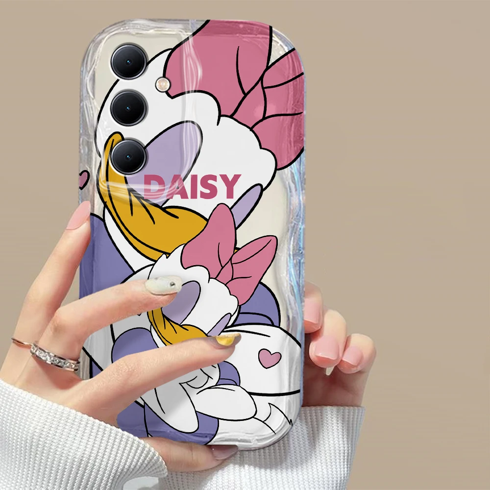 Cute butt Donald Duck Daisy 3D Wave Case For OPPO A98 A94 A93 A92 A79 A78 A76 A58 A57 A55 A38 A33 A17 A16 A15 4G 5G Back Cover