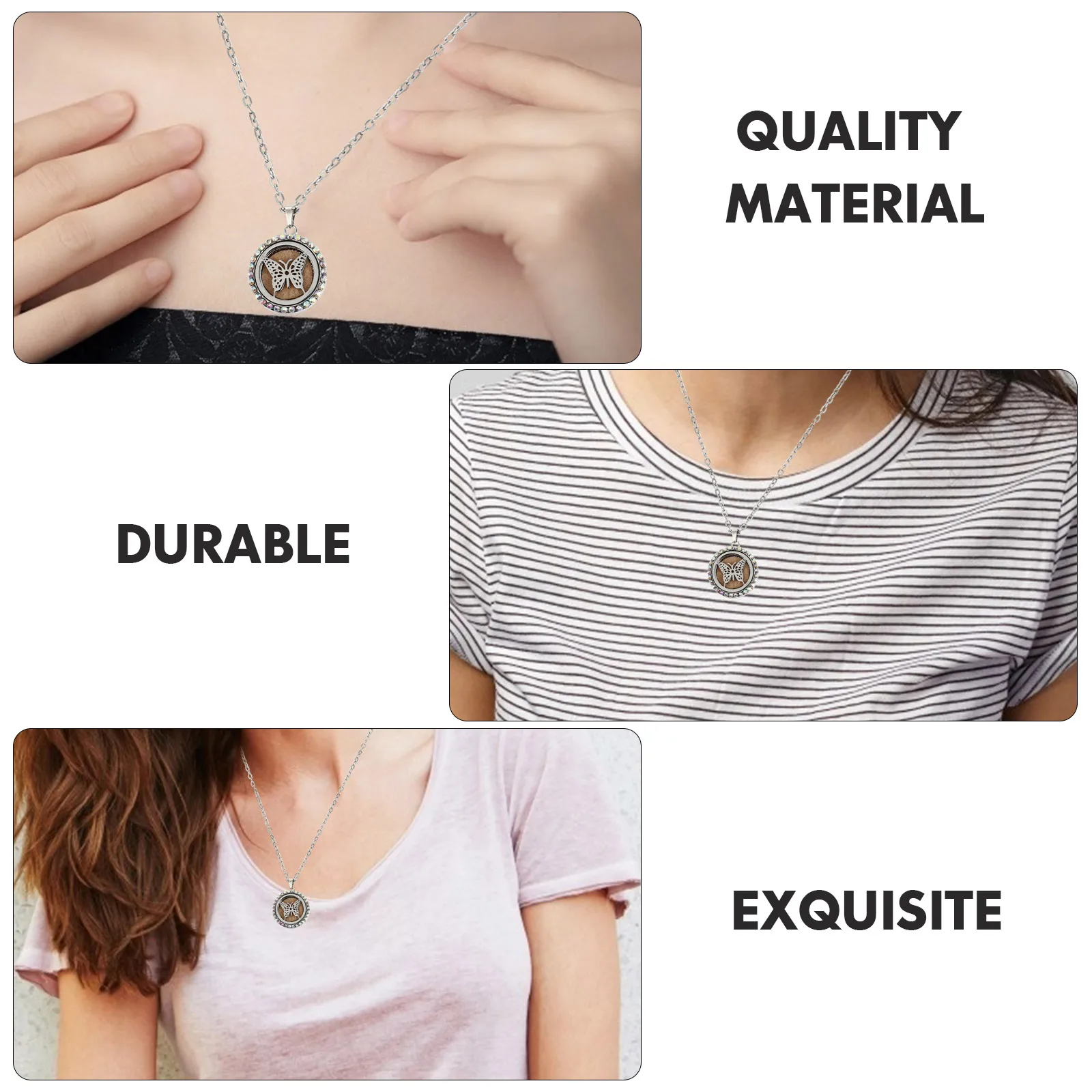 

Essential Oil Diffuser Necklace Stainless Steel Locket Aromatherapy Perfume Choker Women Jewelry Pendant Vivid Carved Dial