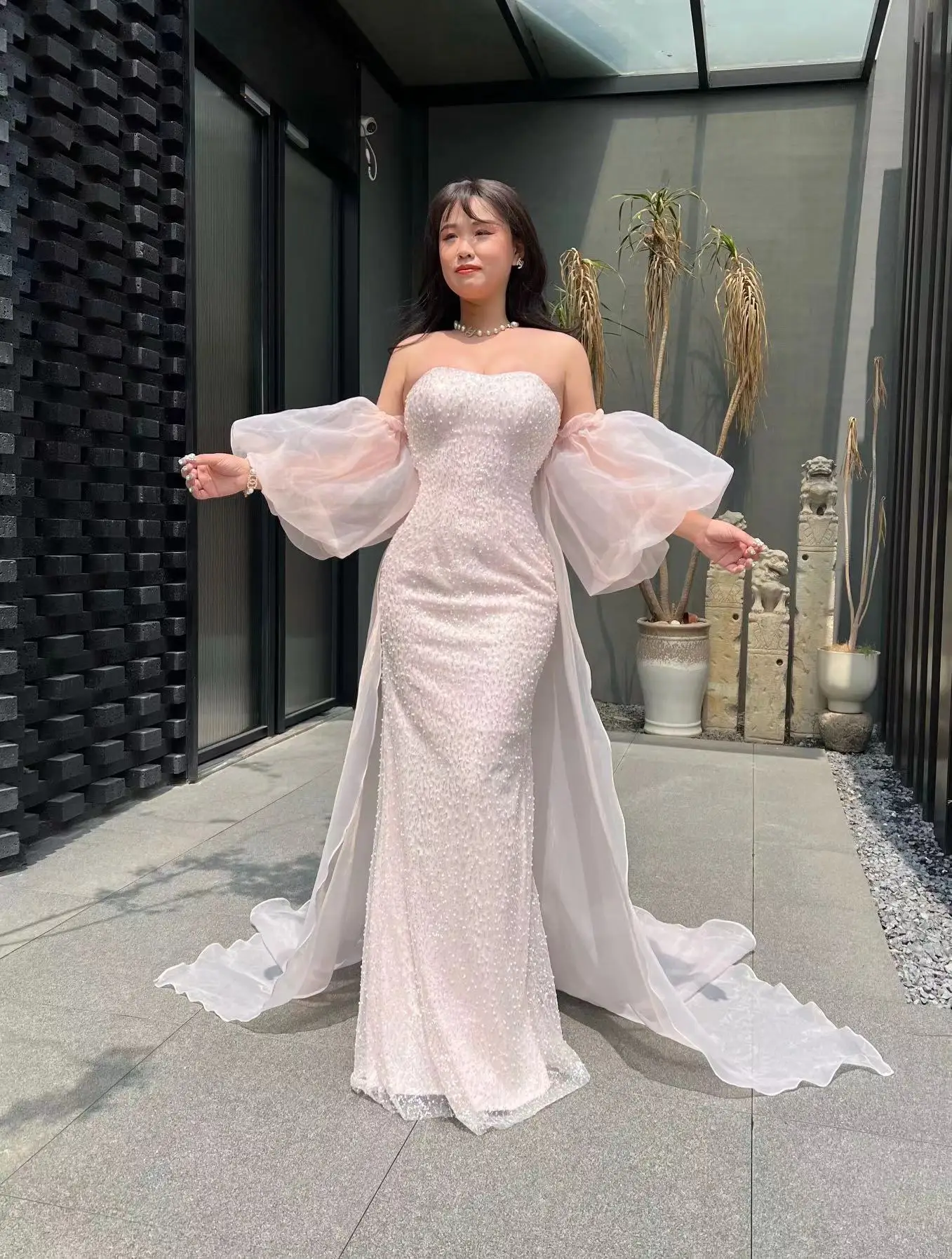 

(SALE)Shalimar Zhang Pink Gowns Fashion Sexy Evening dress Luxury Party Dress Customized