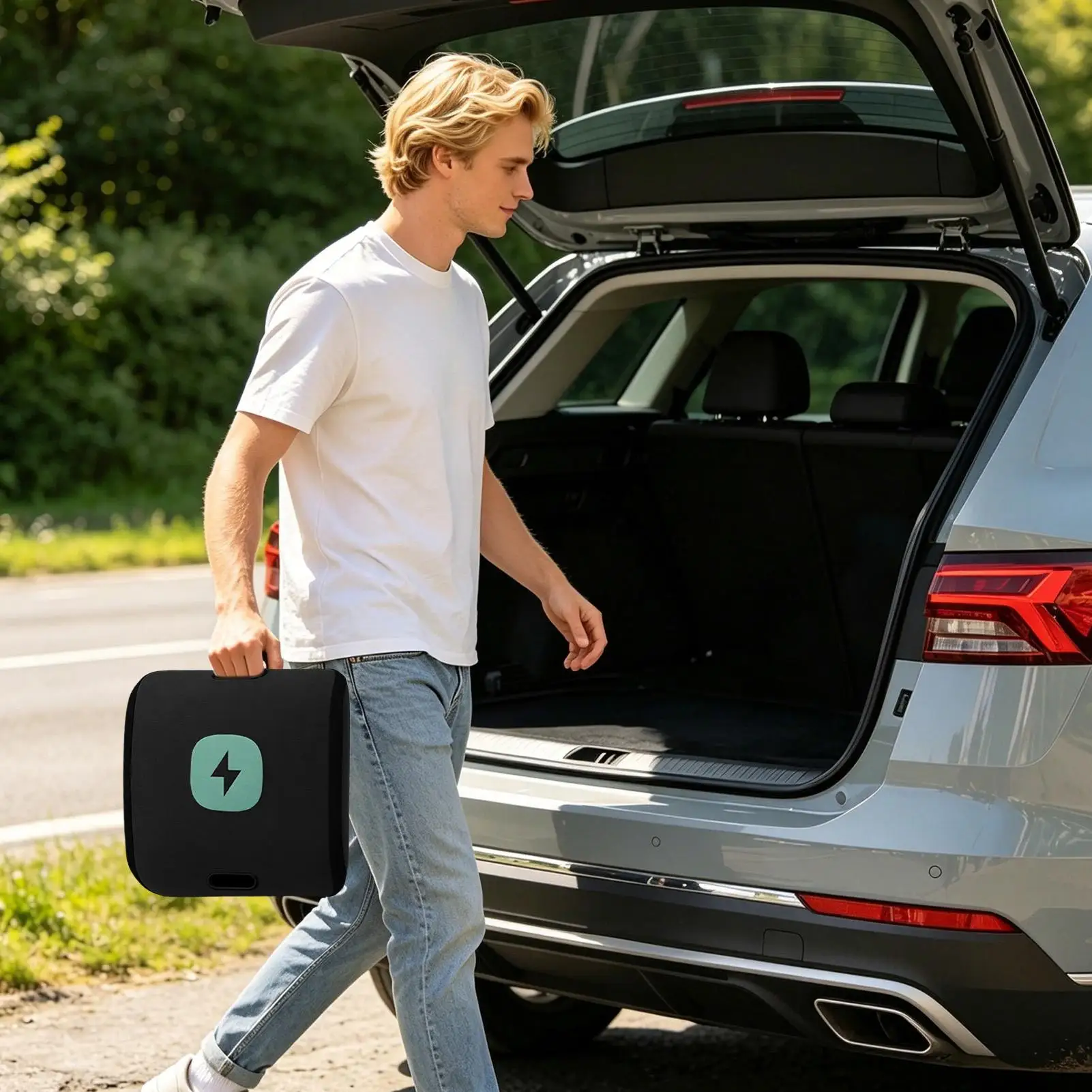 EV Charger Storage Bag Portable Organizer Case EV Cable Bag For Car RV Outdoor Road Travel Garage Parking Lot