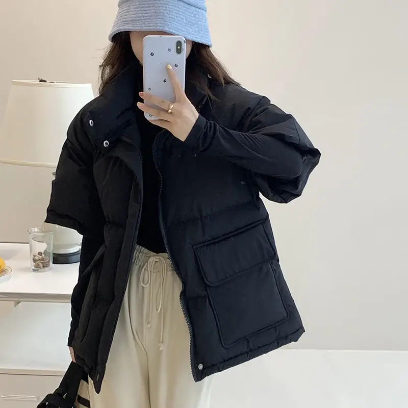 Fashion Street Wind in Autumn and Winter Cotton-padded Jacket Thickened Casual Warm Half-sleeve Women's Cotton-padded Clothes