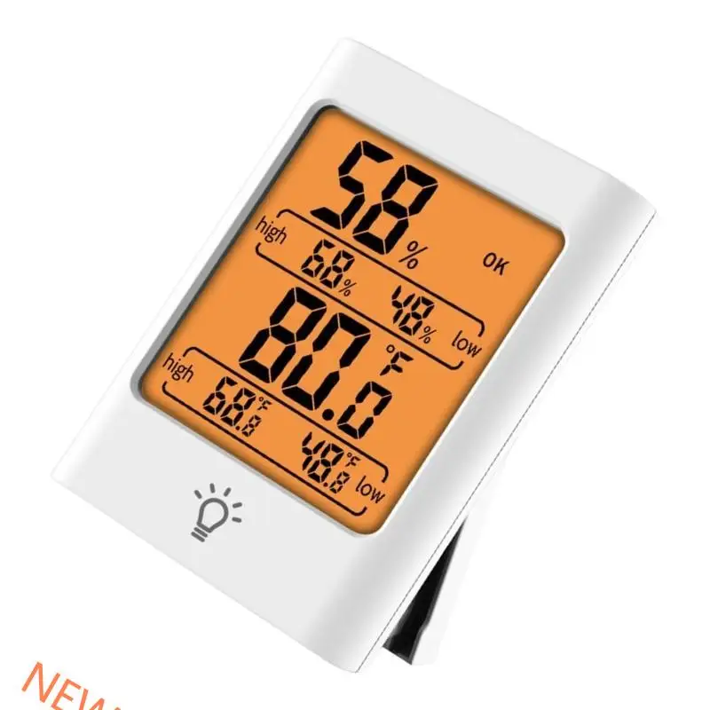 Large Screen Digital Temperature Humidity Meter With Double Readings And Back Backlight For Easy Installation
