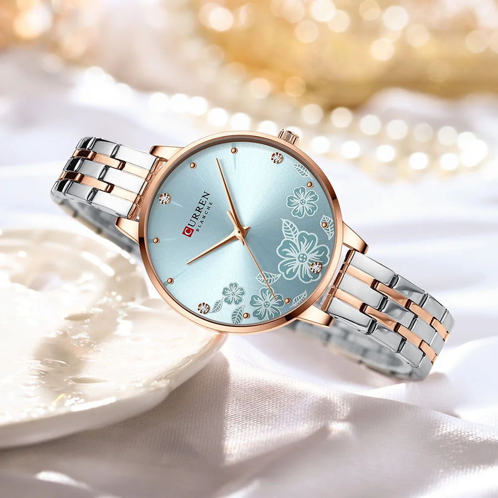CURREN 9068 Fashion Women Watches Stainless Steel Strap Ultra Thin Quartz Watch Woman Romantic Clock Women Watches Montre Femme