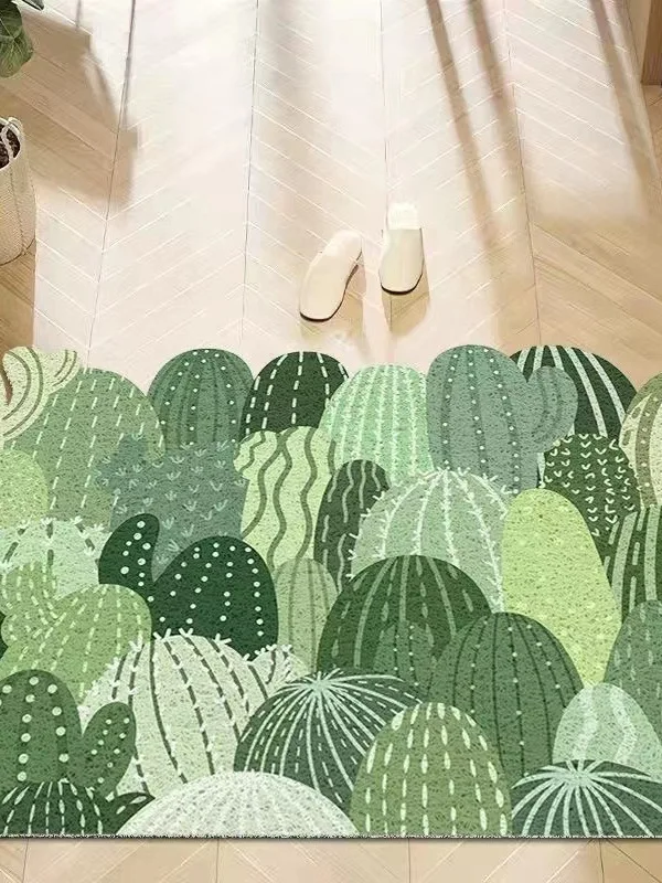 

Придверный коврик с индивидуальным размером, противоскользящий, износостойкий, с шелковым ворсом, в европейском стиле, с рисунком масляной живописи, для домашнего декора, ПВХ-покрытие