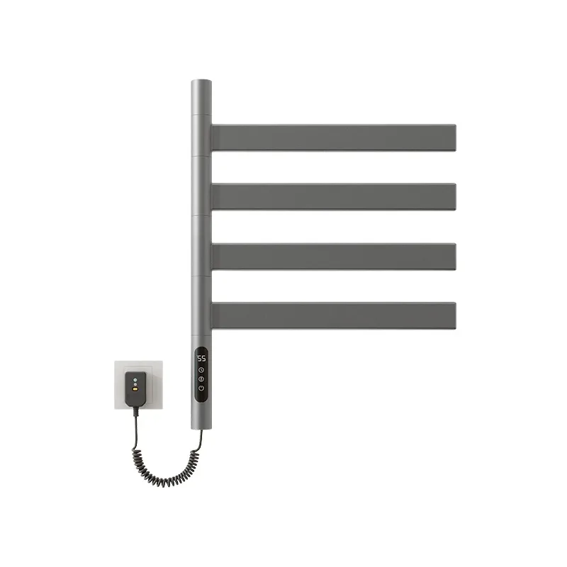 Electric Heated Towel Rack with Drying Rack Stainless Steel Wall-Mounted Towel Warmer 110V US Standard Bathroom