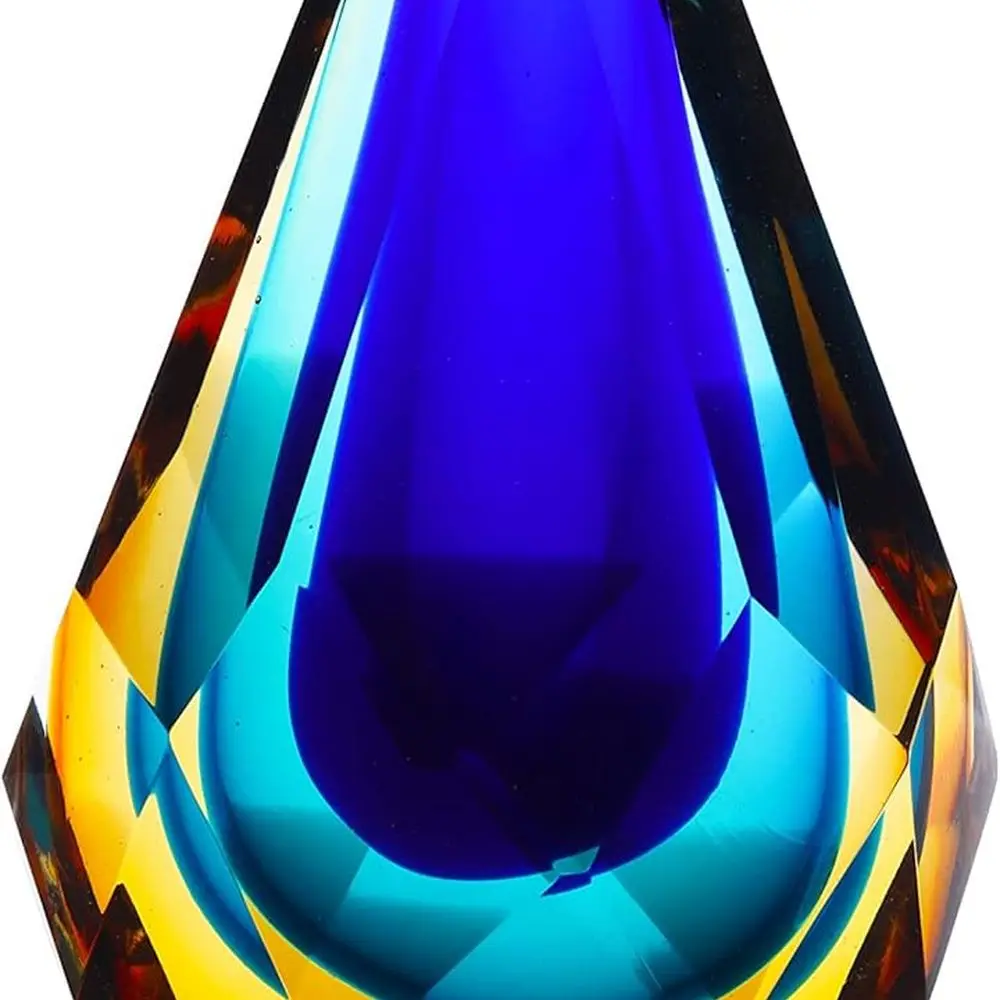 

Exquisite Murano-Inspired Handcrafted Glass Art, Blue & Green, Perfect Gift