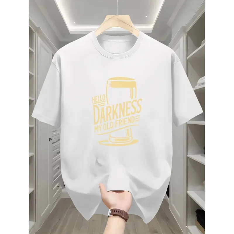 Men's Streetwear Vintage Hello Darkness My Old Friend T Shirt Tee Women Oversized Harajuku Gift Ironic Humor Loose Tops