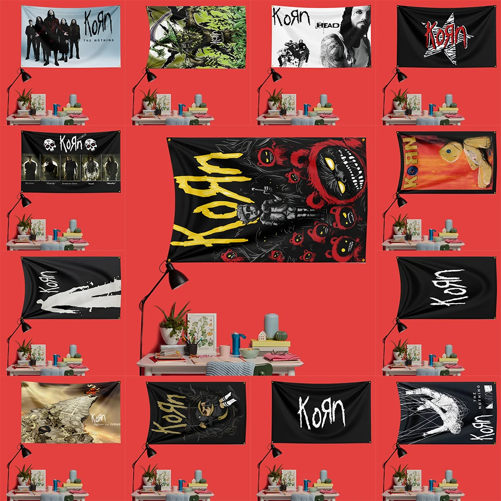 Korn Inspired Rock Music Flag 3x5 FT 90x150cm Polyester Deco