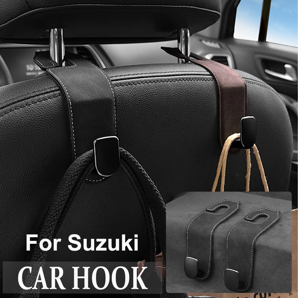 2024 Car Seat Headrest Hook For Suzuki Swace Across S-Presso XBEE Baleno SOLIO SX4 S-Cross Suede Car Storage Holder