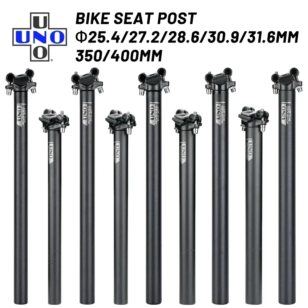 yZ[zUNO Bike Seat Post Ultralight Aluminum MTB Seatpost 25.4/27.2/28.6/30.9/31.6*350/400mm Road Mountain Bicycle Seat Tube Parts