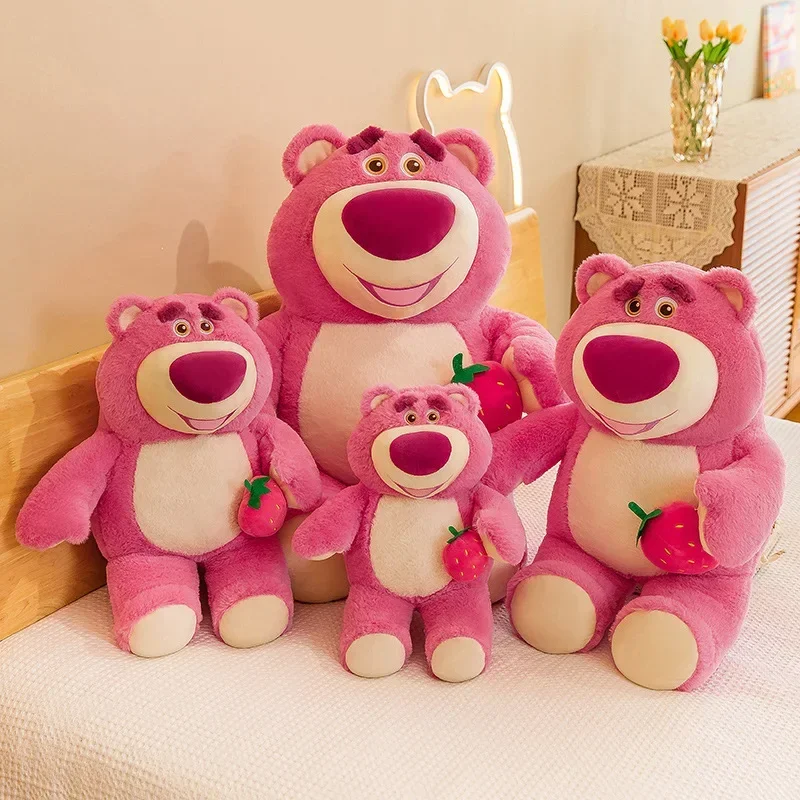 Hot Disney Toy Cute Big Plush Toys Pillow Cartoon Strawberry Bear Plush Doll Girls Kawaii Anime Bear Stuffed Doll for Kids Gifts