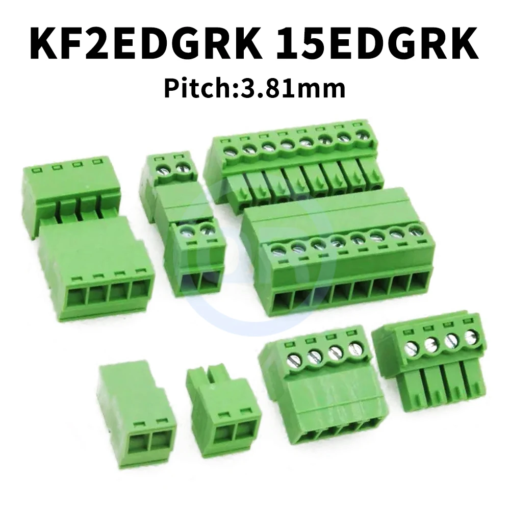 

(5/10 Sets) KF2EDGRK 3.81MM Air-to-Solderless 2EDGK + 2EDGRK 15EDGRK 3.81 Pair Terminal Block Set 2 ~ 24Pin