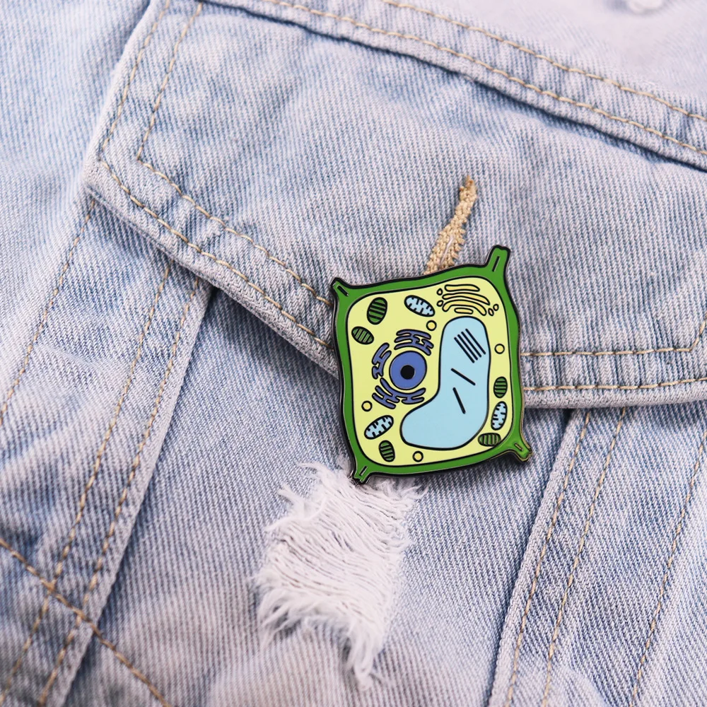 C5429 Cute Cartoon Cellular microbiota biology Enamelled Brooches Pins Backpack Lapel Badges Fashion Jewelry Accessories Gifts