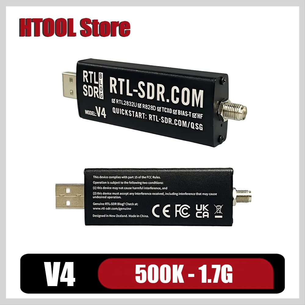 

HTOOL RTL-SDR Blog V4 R828D RTL2832U 1PPM Software Defined Radio Receiver SDR-V4