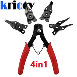 4 in 1 Circlip Pliers Pincers Set Snap Ring Pliers Retaining Crimping Tongs Removable Plier Head Circlip Hand Tool Pliers