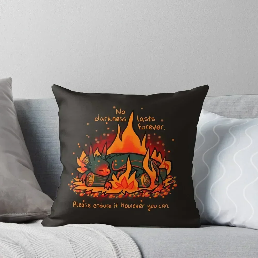 

No Darkness Lasts Forever Campfire Dragon Throw Pillow Cushion Cover For Sofa Pillow Covers Decorative Christmas s Covers pillow
