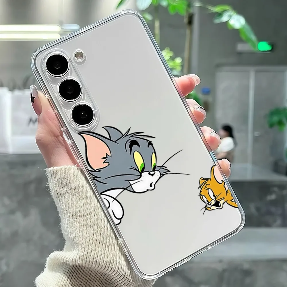 Movie Funny T-Tom And J-jerry Phone Case For Samsung Galaxy A52A12A51 S21 Edge S22ULTRA S23 S20LITE Plus Ultra Transparent Cover