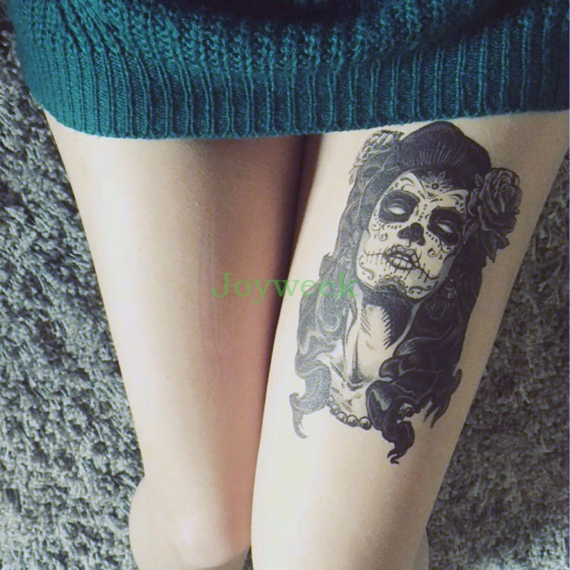 Waterproof Temporary Tattoo Sticker large enchantress witch Mexico mexican skull tatto flash tatoo fake tattoos for girl women