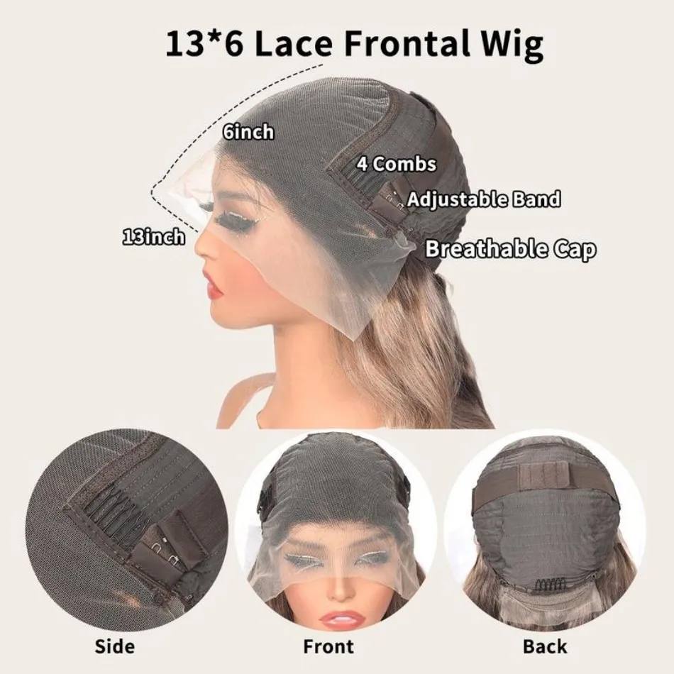 วิกผมแท้ Highlight P1B30 แบบ Body Wave คุณภาพผมแท้ 100% วิกผมหน้าผากแบบ HD Lace 13x6 ความหนาแน่น 250% วิกผมหน้าผากแบบ Lace บราซิล