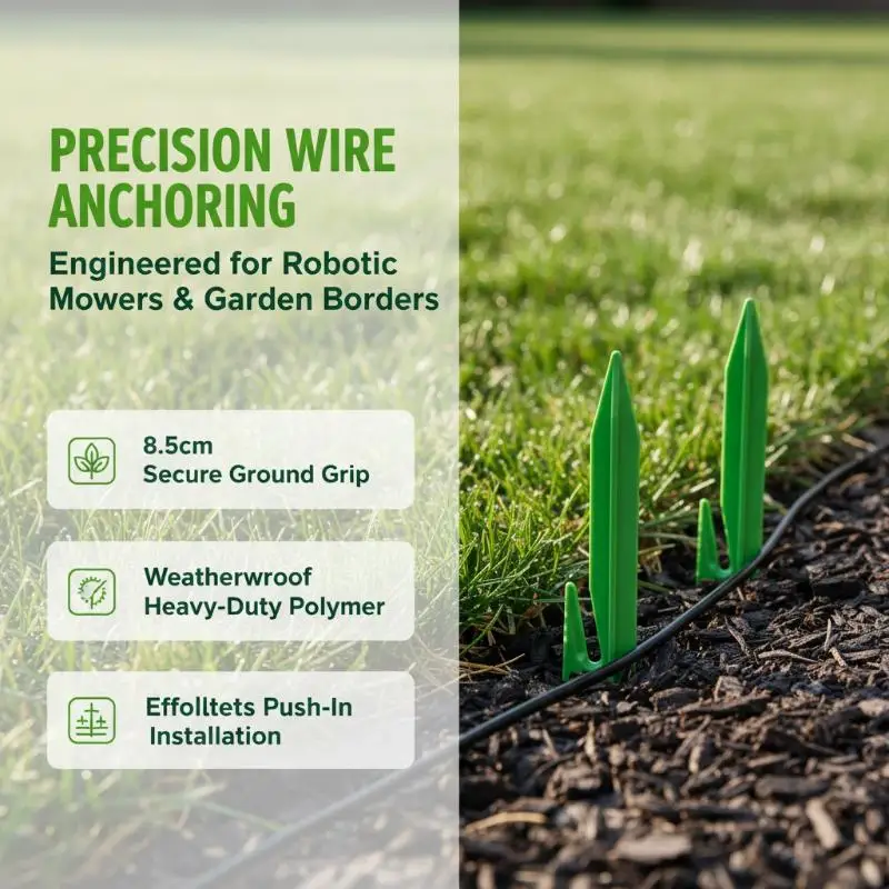 100Pcs Heavy Duty Plastic Garden Ground Stakes Lawn Wire Fixing Pegs Durable Cable Holders for Outdoor Yard Irrigation Wires