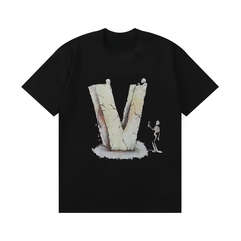 VLONE Men's short sleeve summer men's and women's fashion T-shirt Big V man Fujiwara Hao American High street cotton top