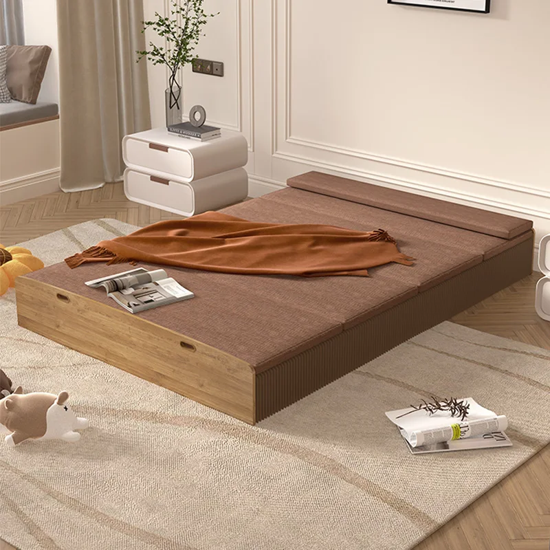 Accordion Folding Bed Kraft Paper Honeycomb Structure Space Saving 1000KG Load with Mattress Storage Bag Portable Collapsible
