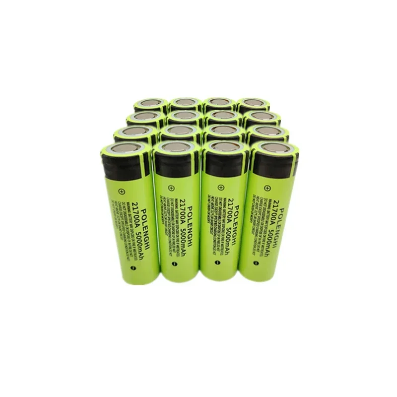 100% true capacity 21700 3.7V 5000mAh flat top lithium-ion rechargeable battery, used for flashlight and car battery components