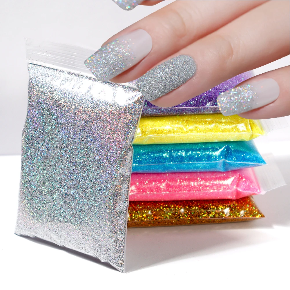 

50g/Bag iridescent Nail Powder Glitter Sliver/Gold Series Fantasy Nail Sequins Pigments DIY Bulk Maniucre Art Decoration Glitter