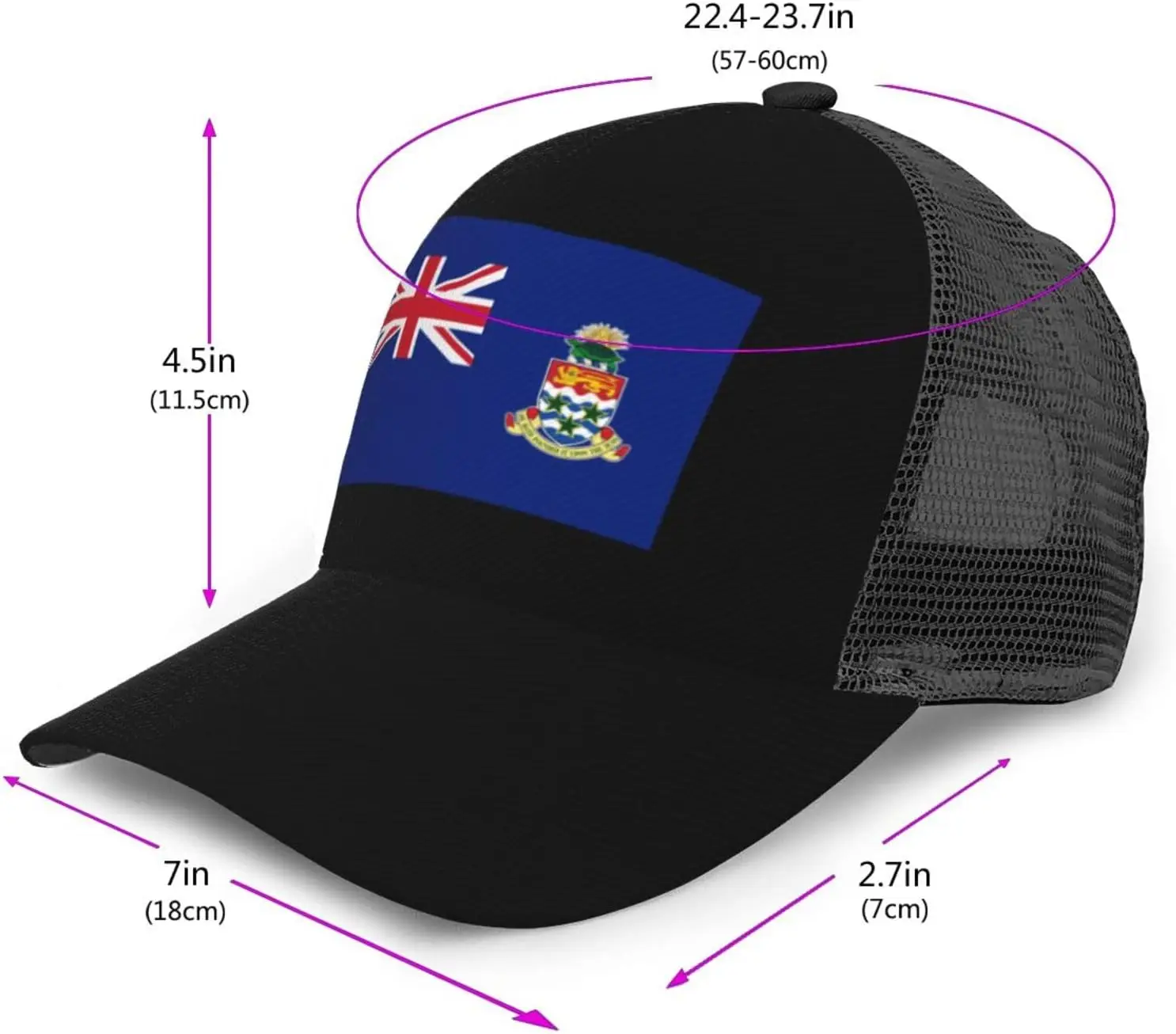 Flag of Cayman Islands Baseball Caps Unisex Adjustable Outdoor Breathable Mesh Baseball Hat