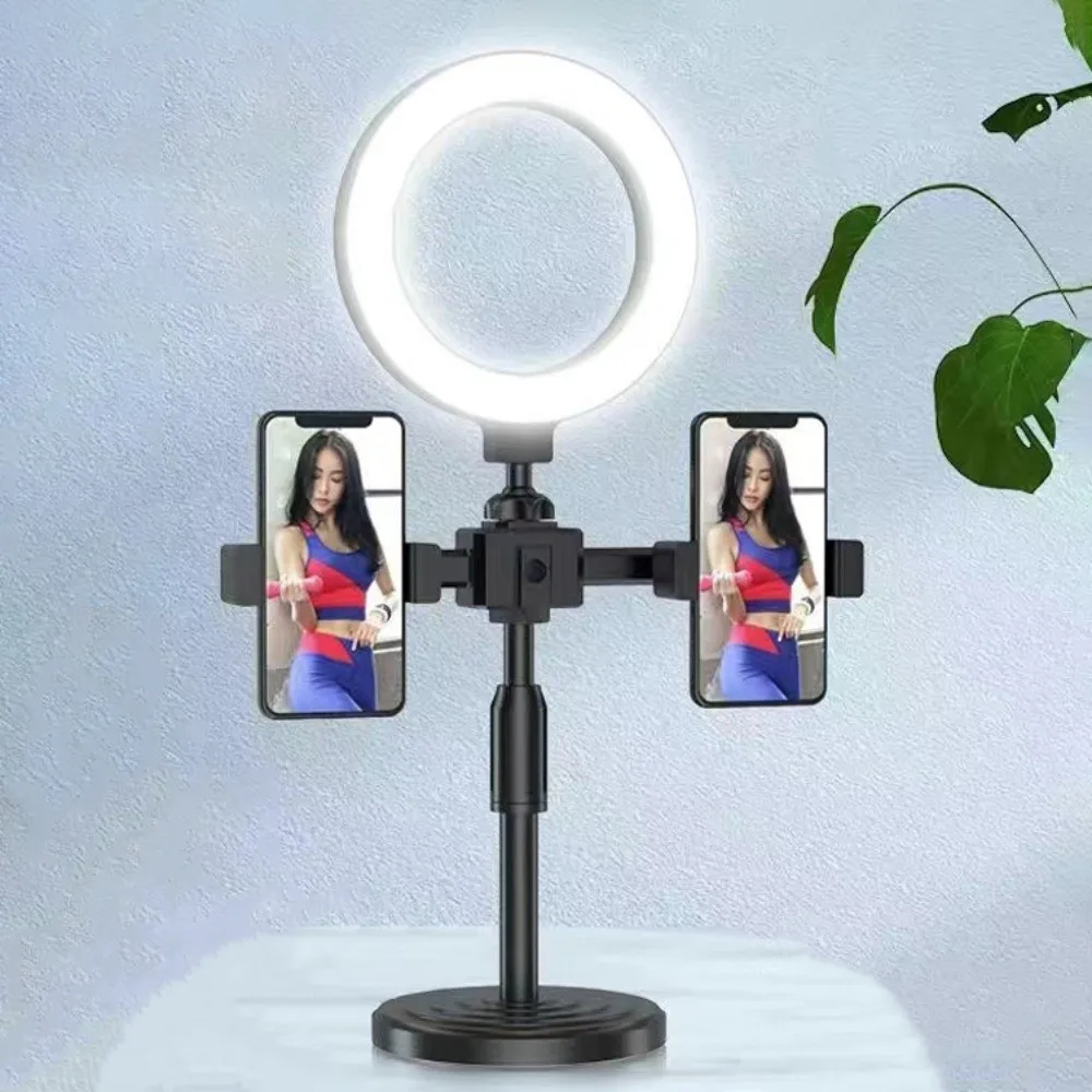 

Dual Phone Position Fill Light Phone Holder Stable Base Portable Live Streaming Fill Light Lighting Bracket Universal