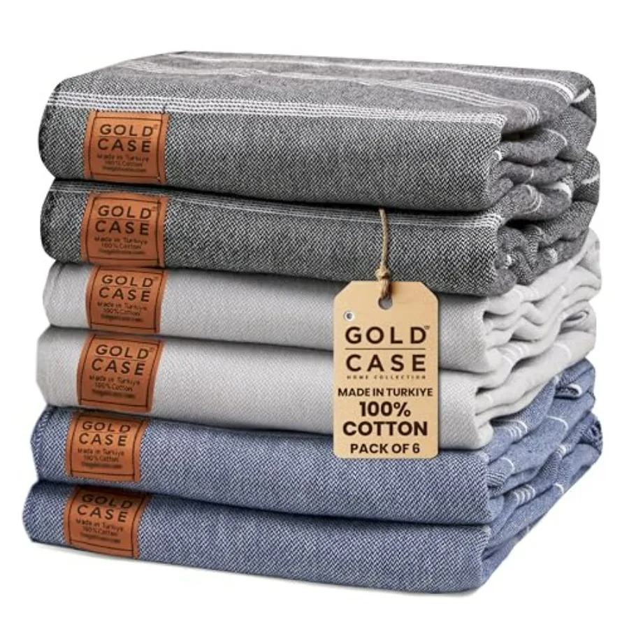 

Beach towel set of 6 100 cotton Turkish beach towels for outdoor use dark tones oversized, quick-dry sand-free lightweight desi