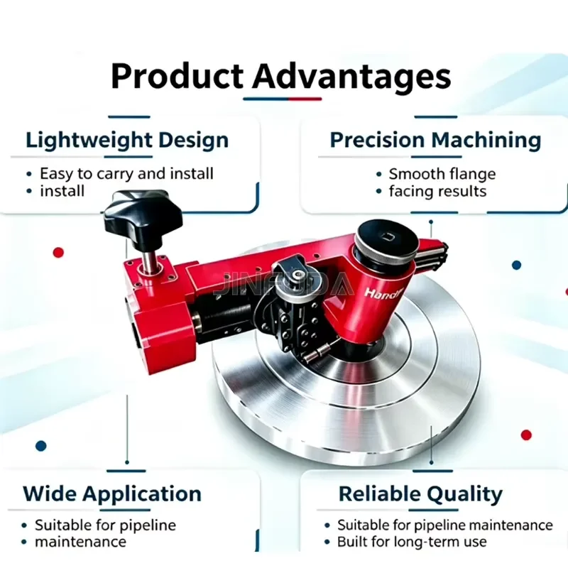 Compact MFC 350 Hand Driven Flange Resurfacing Lathe for Power Plant Water Pipeline on Site Machining Flange Facing Machine